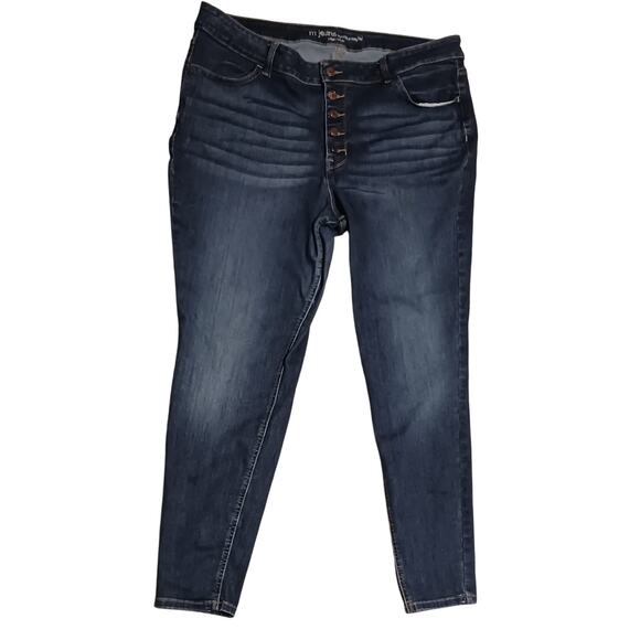 Womens Maurices Button Fly High-Rise stretch Ankle jeans 24W long 40Wx30.5L - Picture 1 of 7
